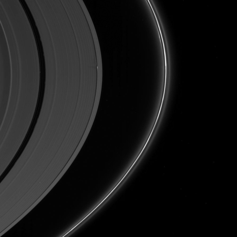 Saturn's springtime sun shows ridges in the rings