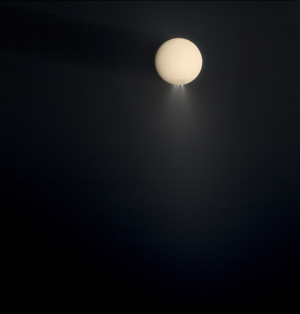 A Saturn-tinted Enceladus by Gordan Ugarkovic