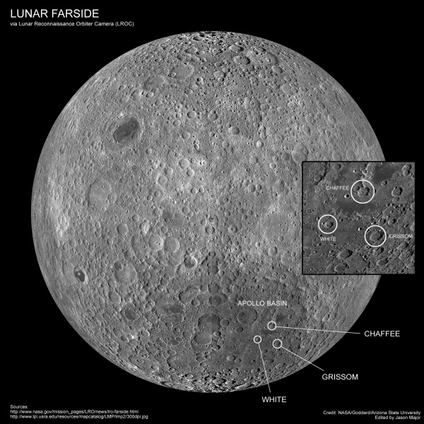 Lunar farside map made from over 15,000 LROC wide-angle camera images. Credit: Credit: NASA/Goddard/Arizona State University. Edit by Jason Major.