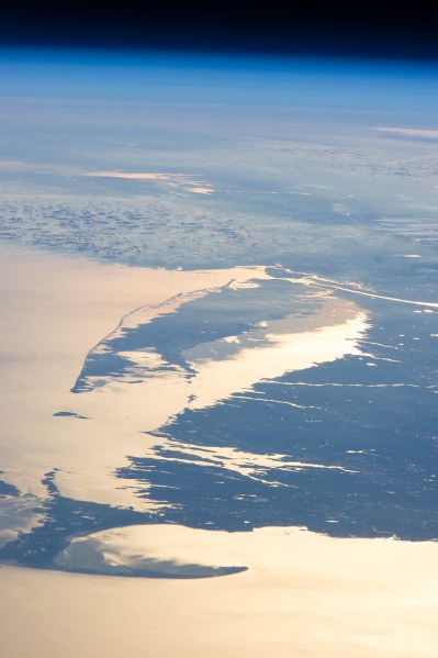 Photo of southern New England and Long Island captured from the ISS on 14 Feb. 2013 (NASA)