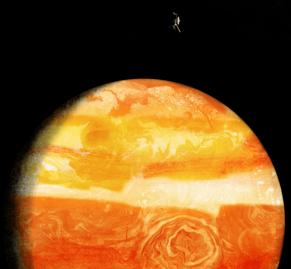 Voyager passes by Jupiter