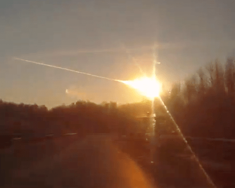 A meteor disintegrates over Russia on Feb. 15, 2013