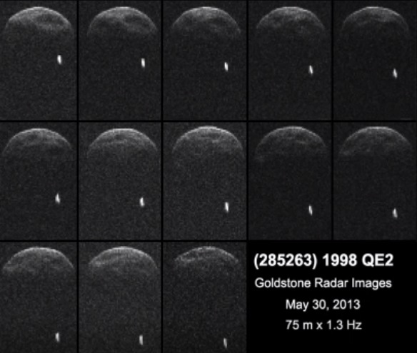 Goldstone radar images of 1998 QE2 shows an orbiting moon (NASA)