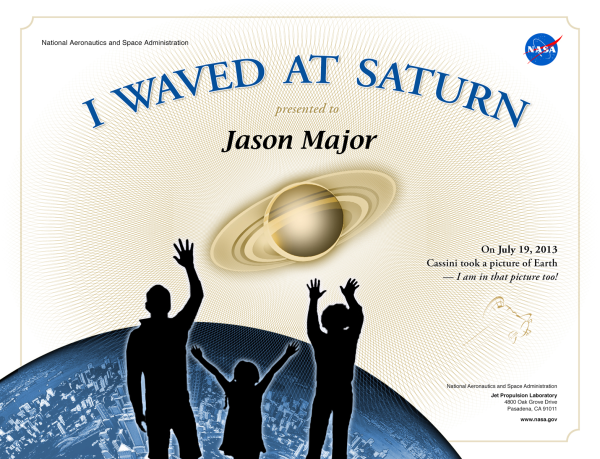You can get a printable certificate saying that you waved!