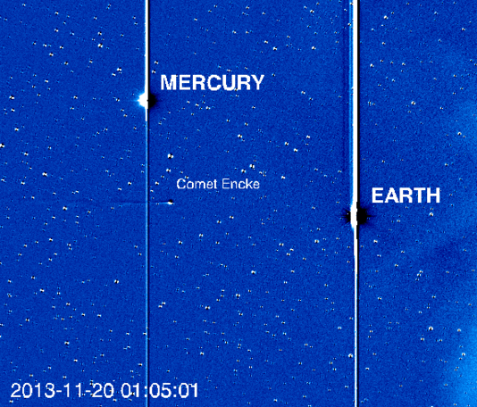 Comet ISON entered the STEREO scene with Encke on Nov. 21 (Credit: Karl Battams/NASA/STEREO/CIOC)