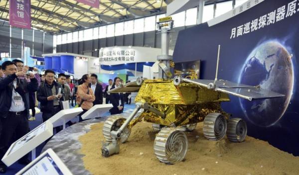 Model of the Yutu rover at the China International Industry Fair in Shanghai, on Nov. 5, 2013. (Reuters)