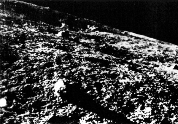 The first image from the lunar surface, taken by the Soviet Luna 9 in 1966