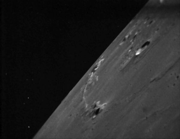 Image of the Moon and stars from NASA's LADEE spacecraft, Feb. 8, 2014 (NASA/Ames)