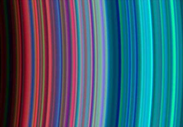 Ultraviolet image of Saturn's rings acquired by Cassini in 2004 (NASA/JPL-Caltech/University of Boulder)