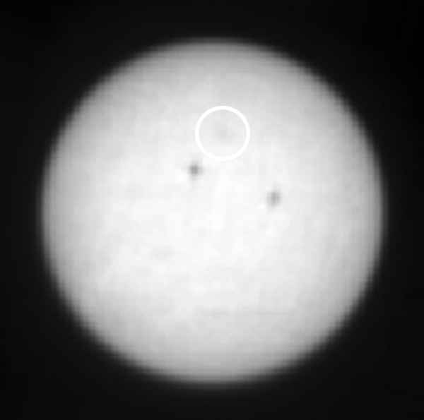 The planet Mercury (circled) was seen for the first time from Mars by Curiosity on June 3, 2014