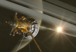 Cassini's final maneuver will be to dive through a gap in Saturn's rings in 2017 (NASA/JPL-Caltech)