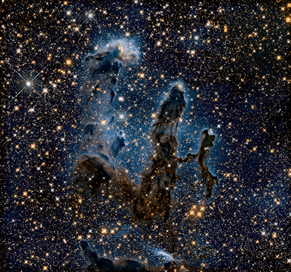New, near-infrared image of the Pillars of Creation. Credit: NASA, ESA, and the Hubble Heritage Team (STScI/AURA)