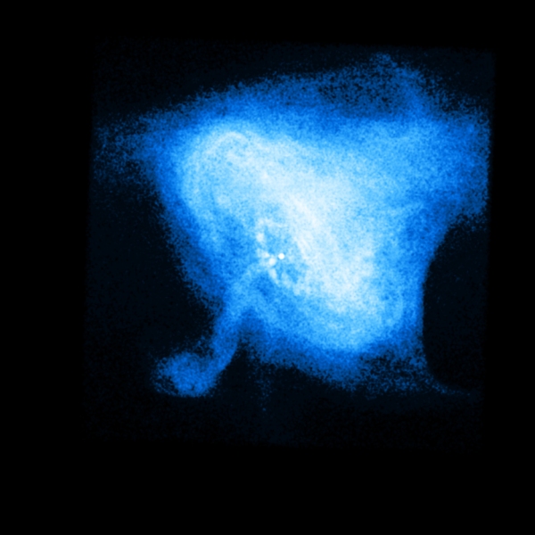 Image of the neutron star inside the Crab Nebula, acquired by NASA's Chandra X-ray Observatory. Click for more info.