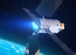 Artist's concept of a solar electric propulsion system (Analytical Mechanics Associates)