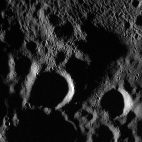 Secondary impact cratering creates complex surface patterns in this image acquired by MESSENGER on April 16, 2015.