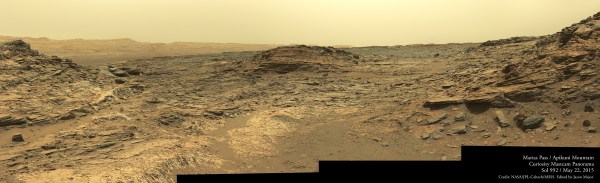 Panorama mosaic of MSL images acquired on May 22, 2015 