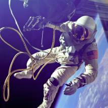 Ed White on the first American spacewalk on June 3, 1965. (NASA)