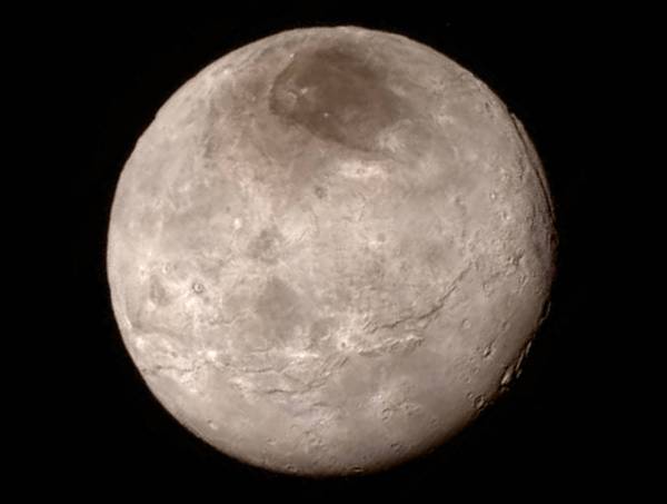 Pluto's moon Charon, imaged by New Horizons on July 14, 2015. Credit: NASA/Johns Hopkins University Applied Physics Laboratory/Southwest Research Institute.