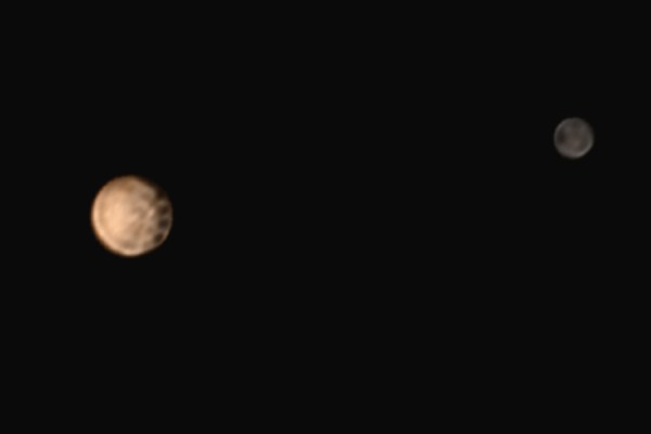 Color image of Pluto and Charon from June 27, 2015 (NASA/Johns Hopkins University Applied Physics Laboratory/Southwest Research Institute)