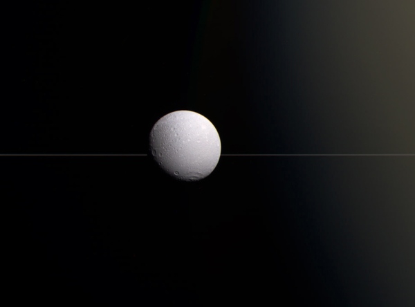 Color-composite of Dione from Aug. 17, 2015. NASA/JPL-Caltech/Jason Major.