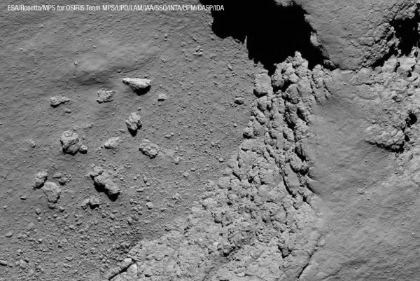 Comet 67P imaged by Rosetta from 5.8 km on Sept. 30, 2016 (ESA/Rosetta/MPS for OSIRIS Team MPS/UPD/LAM/IAA/SSO/INTA/UPM/DASP/IDA)