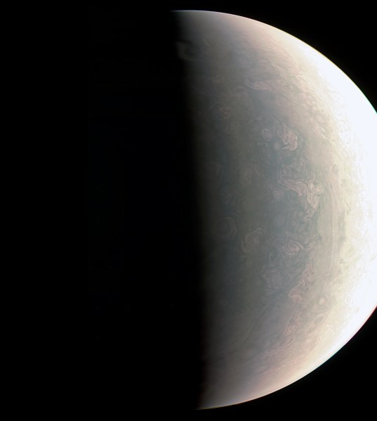 Juno's view of Jupiter from Aug. 27, 2016 from 48,000 miles away. (NASA/JPL-Caltech/SwRI/MSSS)