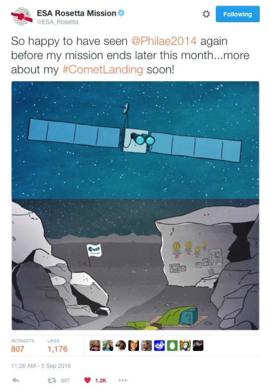 ESA tweeted this on Sept. 5, 2016. 