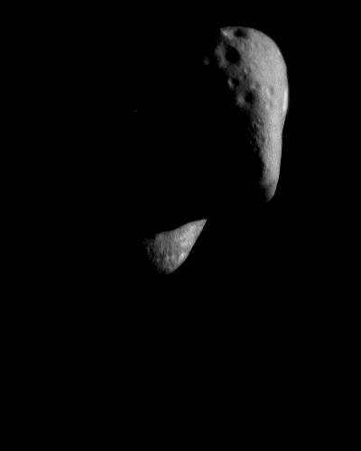 Animation of Eros captured by NEAR in orbit on Feb. 16, 2000. (NASA/JPL/JHUAPL)